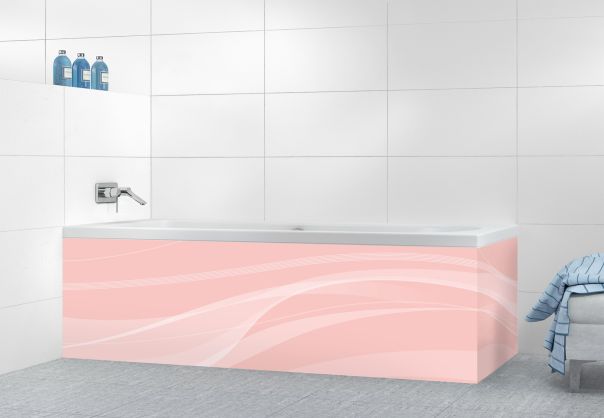 Panneau tablier de bain Voilage couleur Quartz rose motif inversé