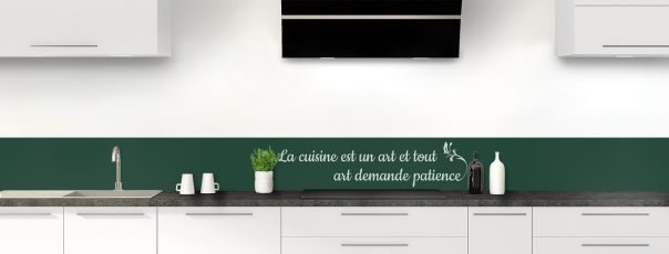 Crédence de cuisine Citation  couleur Vert avocat frise