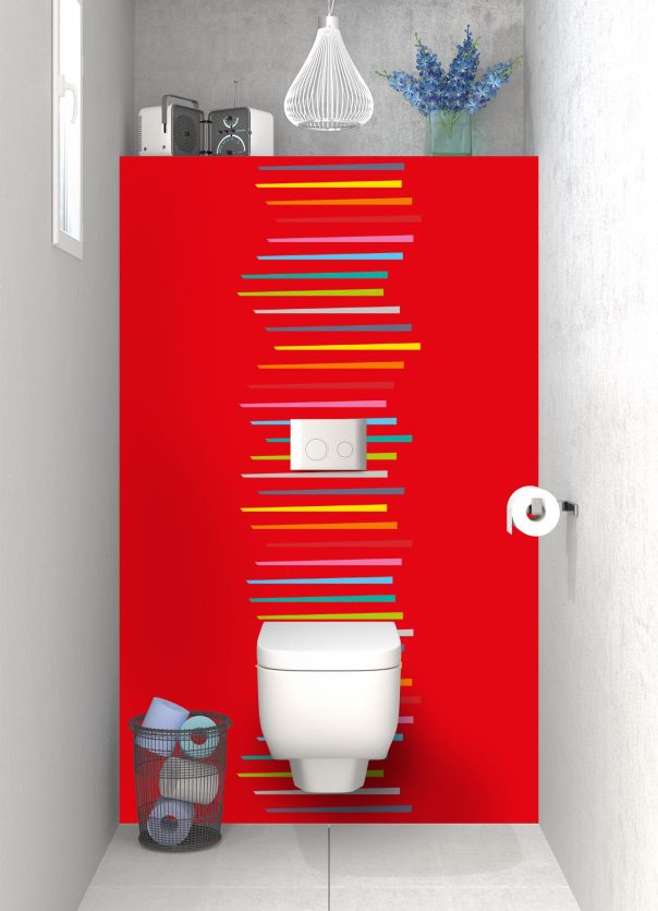 Panneau WC Barres colorées couleur Rouge vermillon