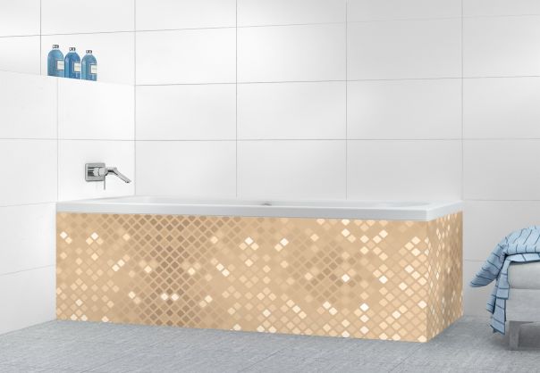 Panneau tablier de bain Diamants brillants couleur Coquille d'oeuf motif inversé