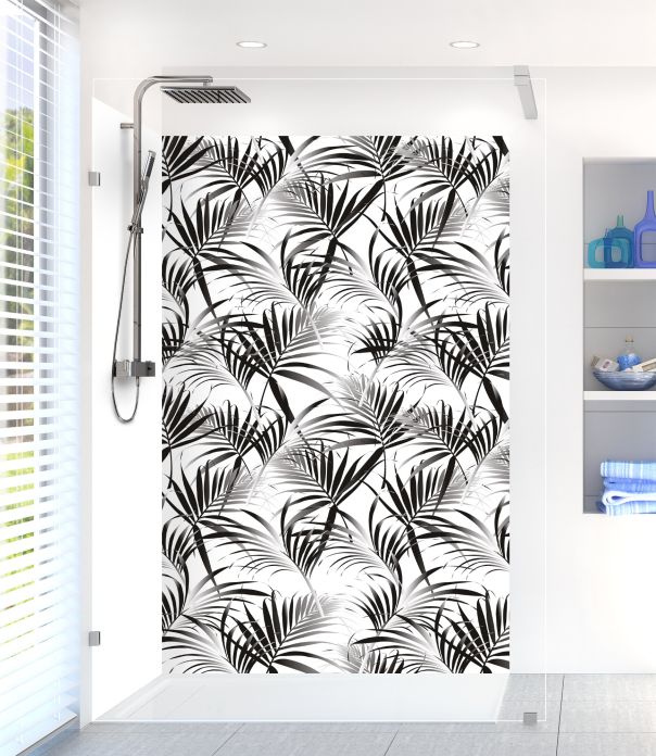 Panneau de douche Feuilles tropicales couleur Noir