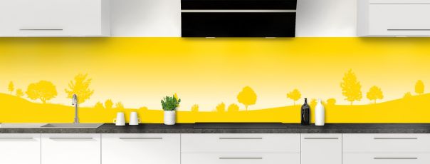 Crédence de cuisine Paysage couleur Mimosa panoramique motif inversé