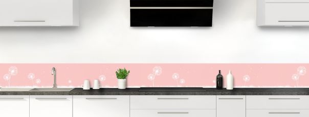 Crédence de cuisine Pissenlit au vent couleur Quartz rose frise