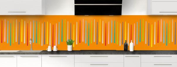 Crédence de cuisine Barres colorées couleur Citrouille panoramique motif inversé