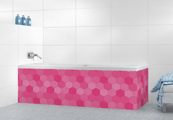 Panneau tablier de bain Camaïeu hexagone couleur Saphir rose