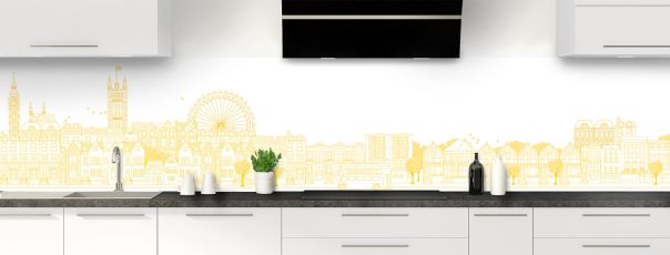 Crédence de cuisine Londres couleur Mimosa panoramique