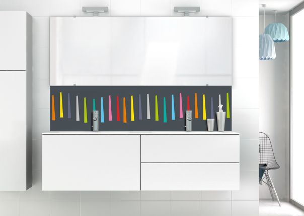 Panneau vasque Barres colorées couleur Gris anthracite