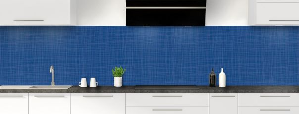 Crédence de cuisine Imitation tissus couleur Bleu électrique panoramique