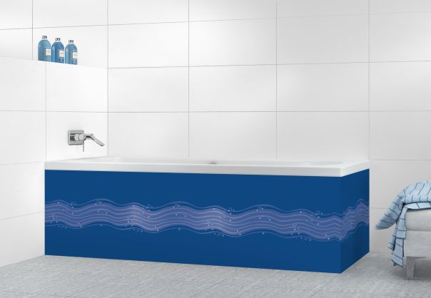 Panneau tablier de bain Vagues design couleur Bleu électrique