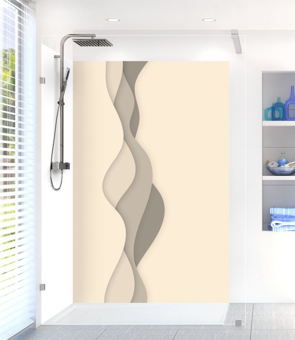 Panneau de douche Vagues couleur Dune motif inversé