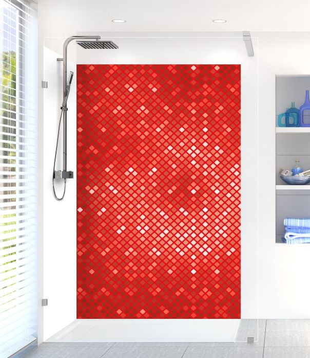 Panneau de douche Diamants brillants couleur Rouge vermillon