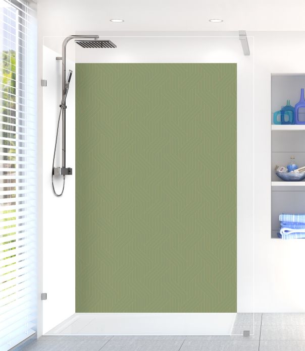 Panneau de douche Entrelacs doré couleur Vert sauge