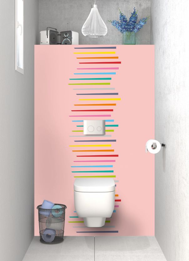 Panneau WC Barres colorées couleur Quartz rose