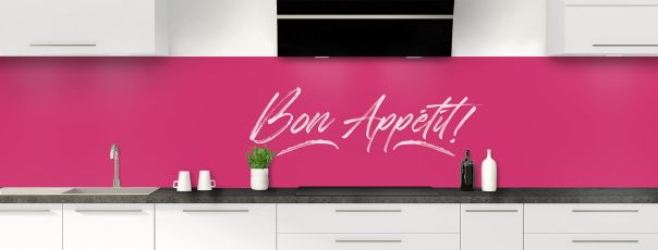 Crédence de cuisine Bon appétit couleur Saphir rose panoramique