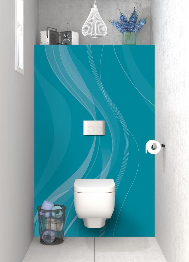 Panneau WC Voilage couleur Bleu paon