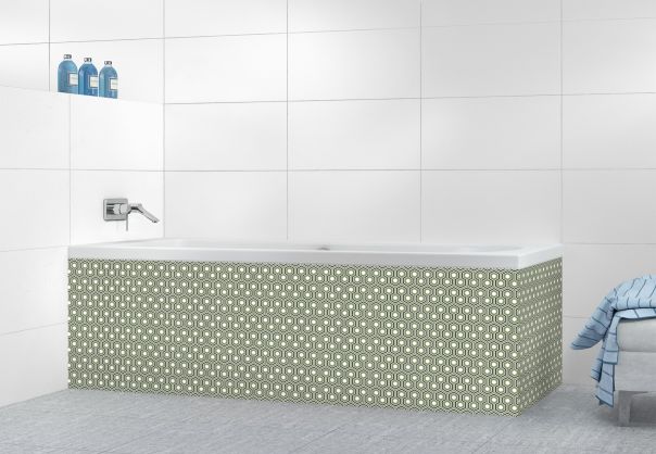 Panneau tablier de bain Hexagones  couleur Vert sauge