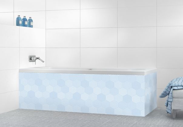 Panneau tablier de bain Camaïeu hexagone couleur Bleu dragée