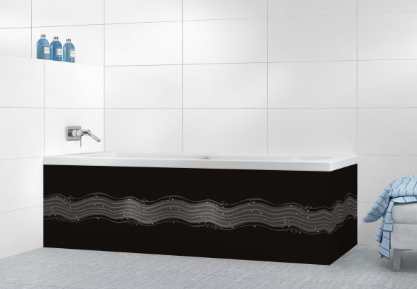 Panneau tablier de bain Vagues design couleur Noir