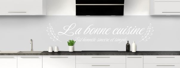 Crédence de cuisine La cuisine est un art couleur Gris perle panoramique