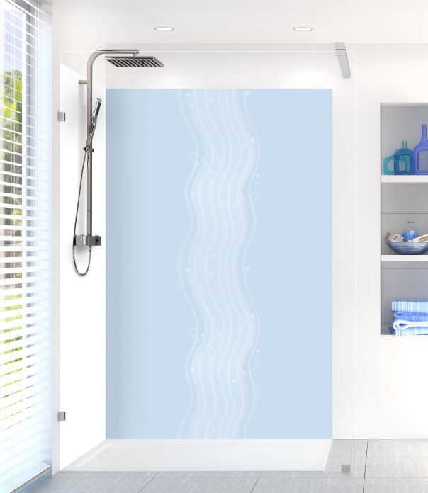 Panneau de douche Vagues design couleur Bleu dragée