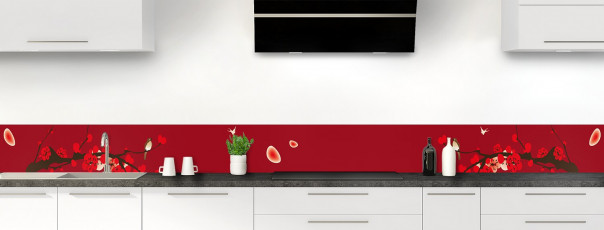Crédence de cuisine Cerisier japonnais couleur rouge carmin dosseret