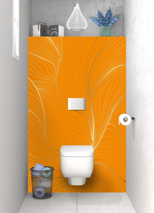 Panneau WC Volupté couleur Citrouille motif inversé