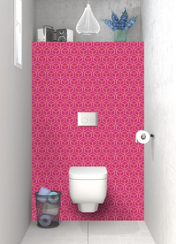 Panneau WC Mailles doré couleur Saphir rose
