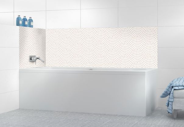 Panneau de bain Mosaïque petits cœurs couleur Grège