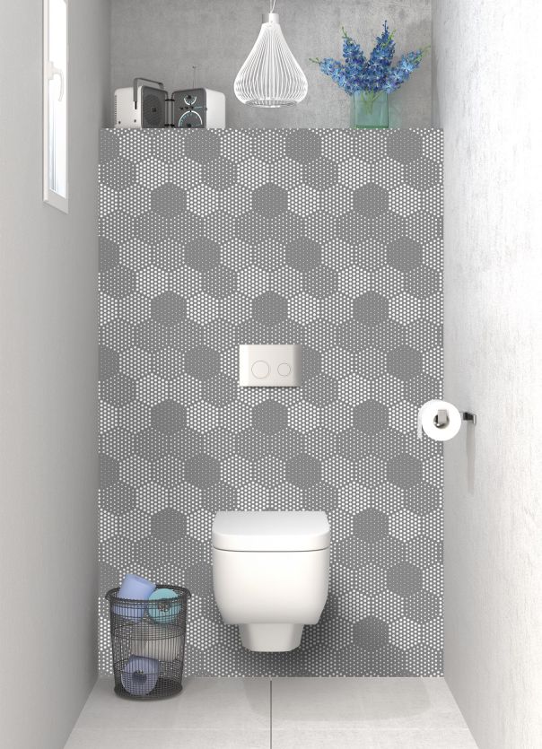 Panneau WC Camaïeu hexagone couleur Gris pierre