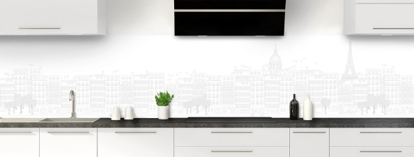 Crédence de cuisine La rue couleur Gris perle panoramique motif inversé