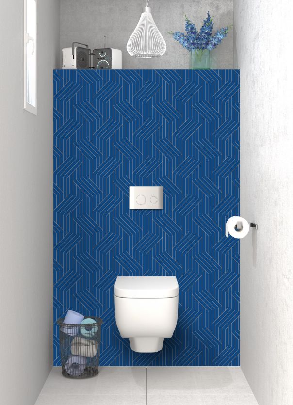 Panneau WC Entrelacs doré couleur Bleu électrique