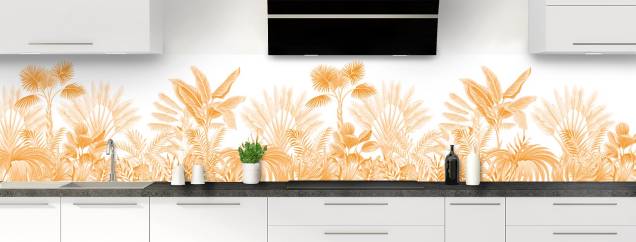 Crédence De Cuisine En Verre 60x100 Cm Orange Marble - Protection Éclaboussures Verre Trempé