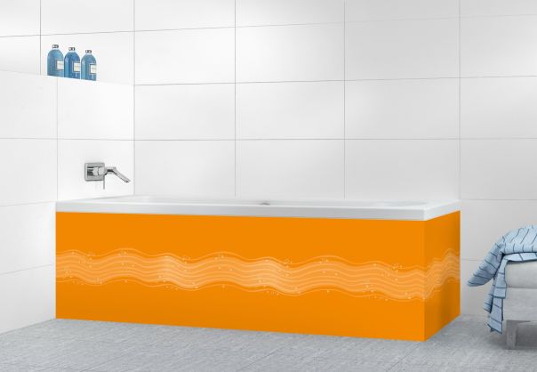 Panneau tablier de bain Vagues design couleur Citrouille