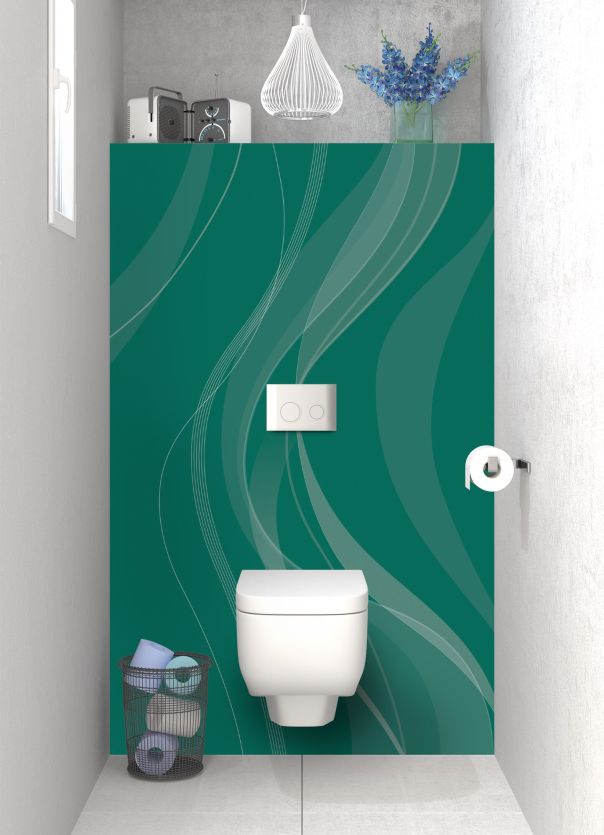 Panneau WC Voilage couleur Vert jade motif inversé