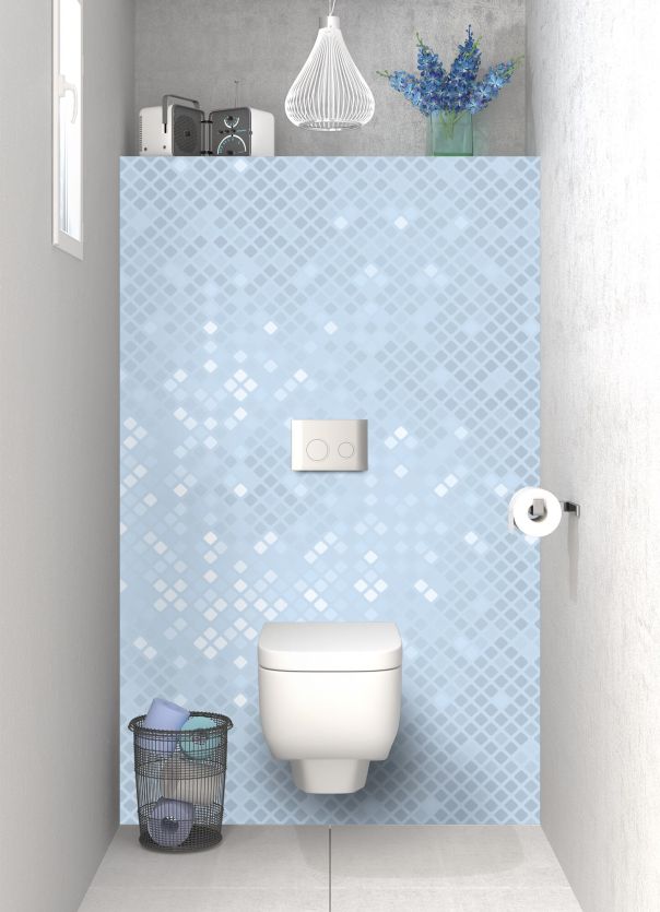 Panneau WC Diamants brillants couleur Bleu dragée motif inversé