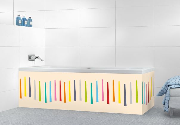 Panneau tablier de bain Barres colorées couleur Dune