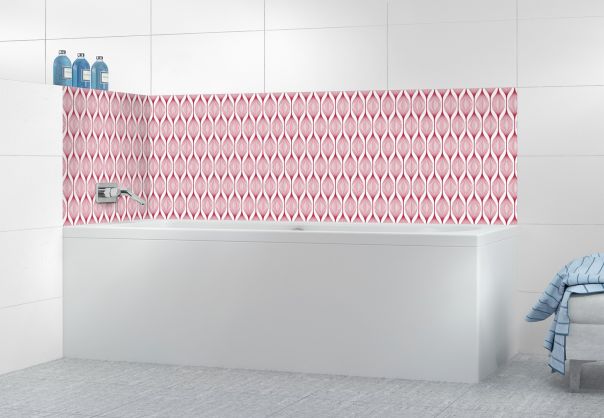 Panneau de bain Rubans design couleur Rose grenade