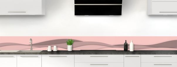 Crédence de cuisine Vagues couleur Quartz rose frise