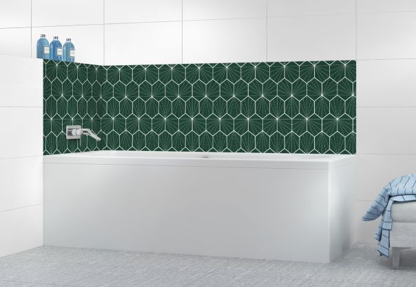Panneau de bain Carreaux de ciment hexagonaux couleur Vert avocat