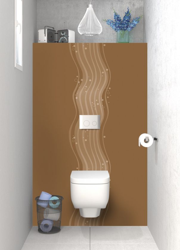 Panneau WC Vagues design couleur Cannelle