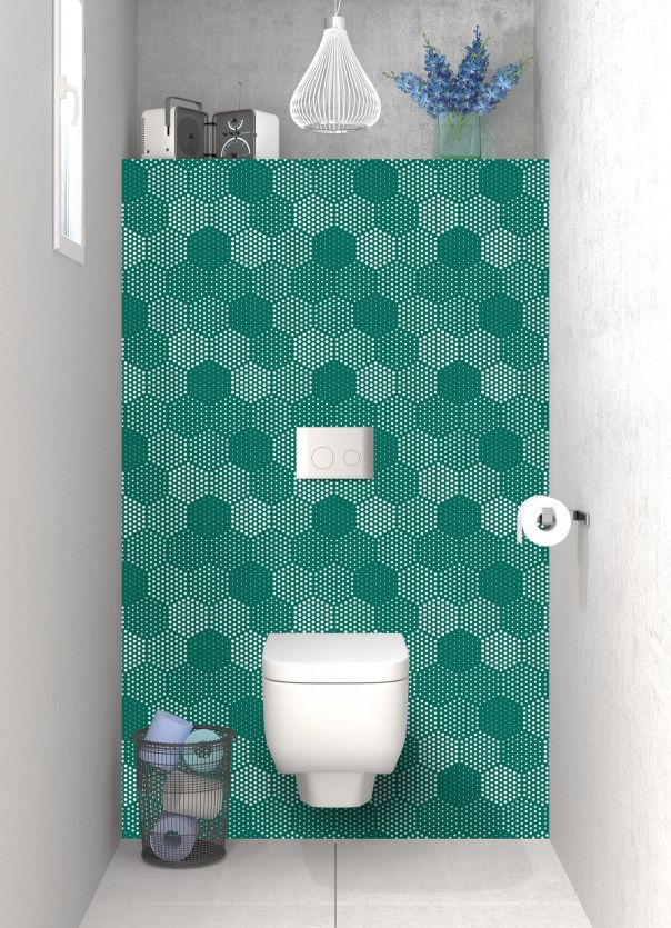 Panneau WC Camaïeu hexagone couleur Vert jade