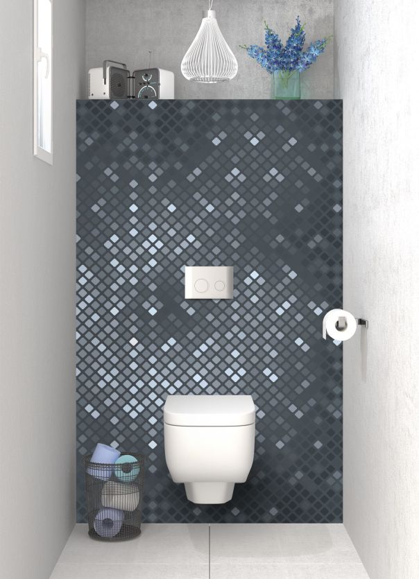 Panneau WC Diamants brillants couleur Gris anthracite motif inversé
