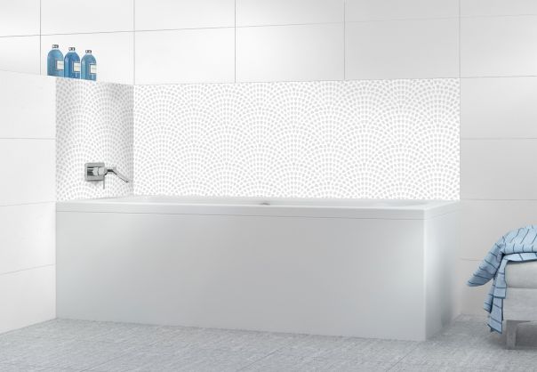 Panneau de bain Mosaïque petits cœurs couleur Gris perle