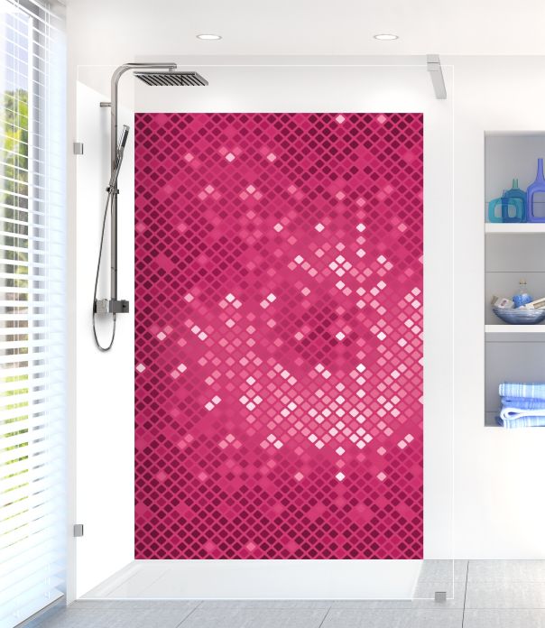 Panneau de douche Diamants brillants couleur Saphir rose