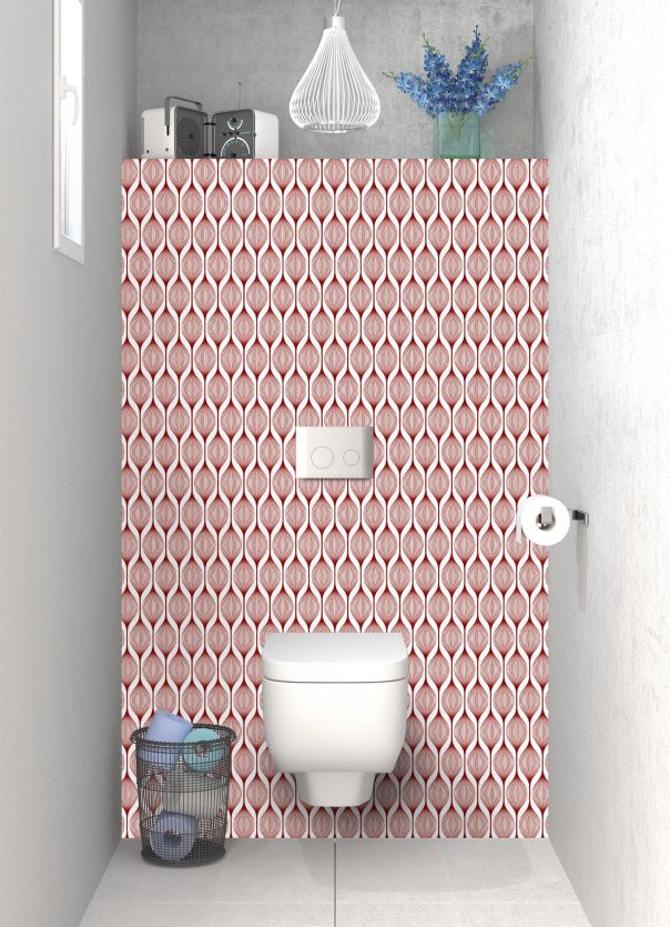 Panneau WC Rubans design couleur Rouge grenat
