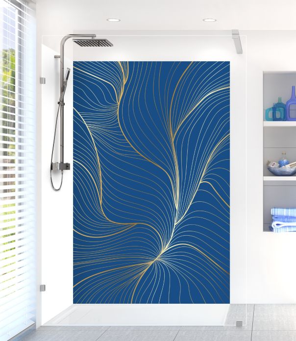 Panneau de douche Volupté couleur Bleu électrique motif inversé