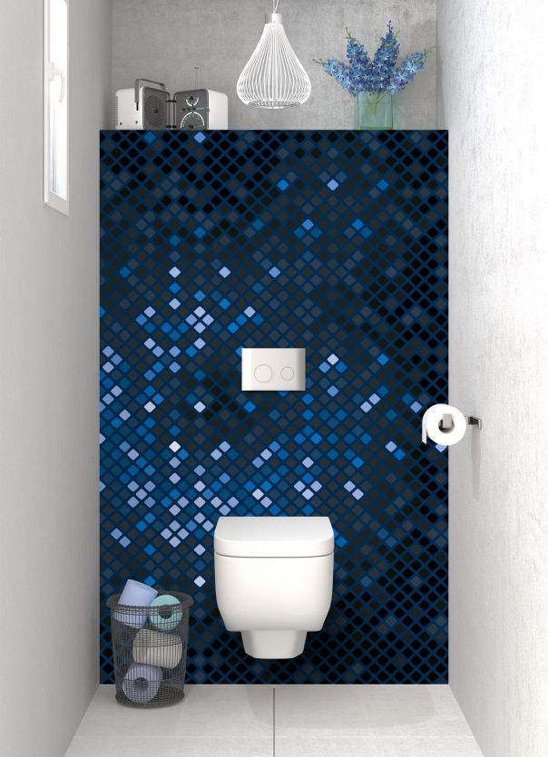 Panneau WC Diamants brillants couleur Bleu nuit motif inversé