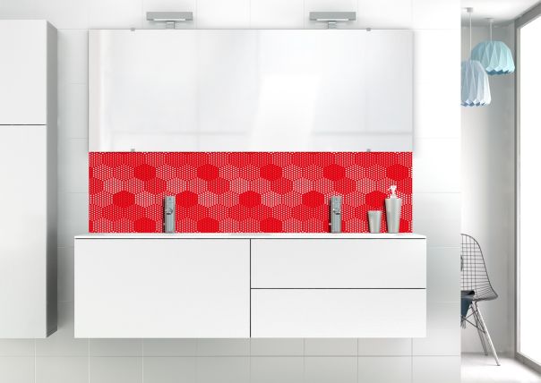 Panneau vasque Camaïeu hexagone couleur Rouge vermillon