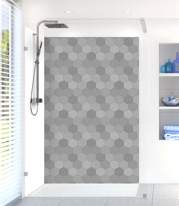 Panneau de douche Camaïeu hexagone couleur Gris pierre