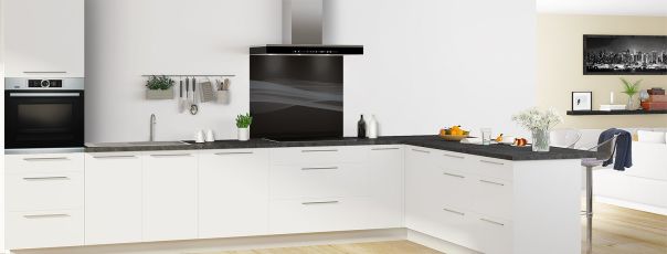 Crédence de cuisine Lignes design couleur Gris anthracite fond de hotte motif inversé en perspective